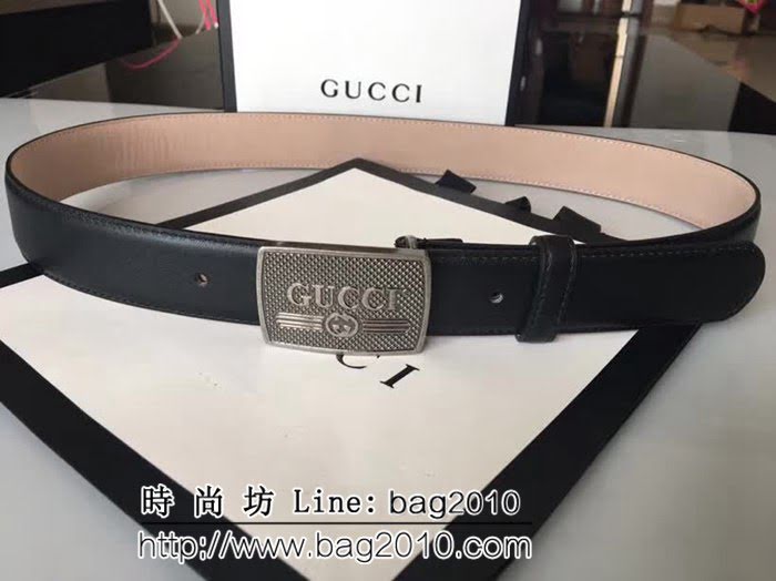 古馳CUCCI 頭層牛皮材料製作平紋面皮帶 純銅五金 男女同款 GHG1114